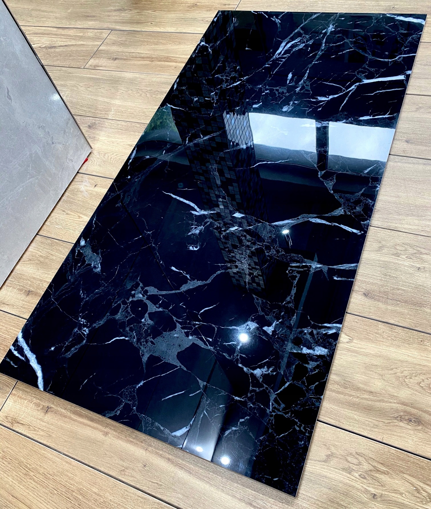 Gres polerowany CZARNY MARMUR 120x60 WYSOKI POŁYSK