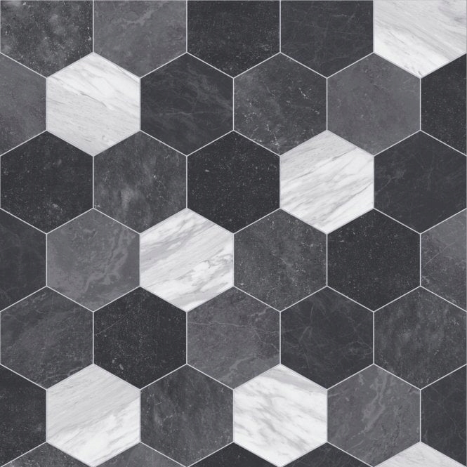 Płytki heksagonalne SZARY/GRAFIT półmat MULTICOLOR