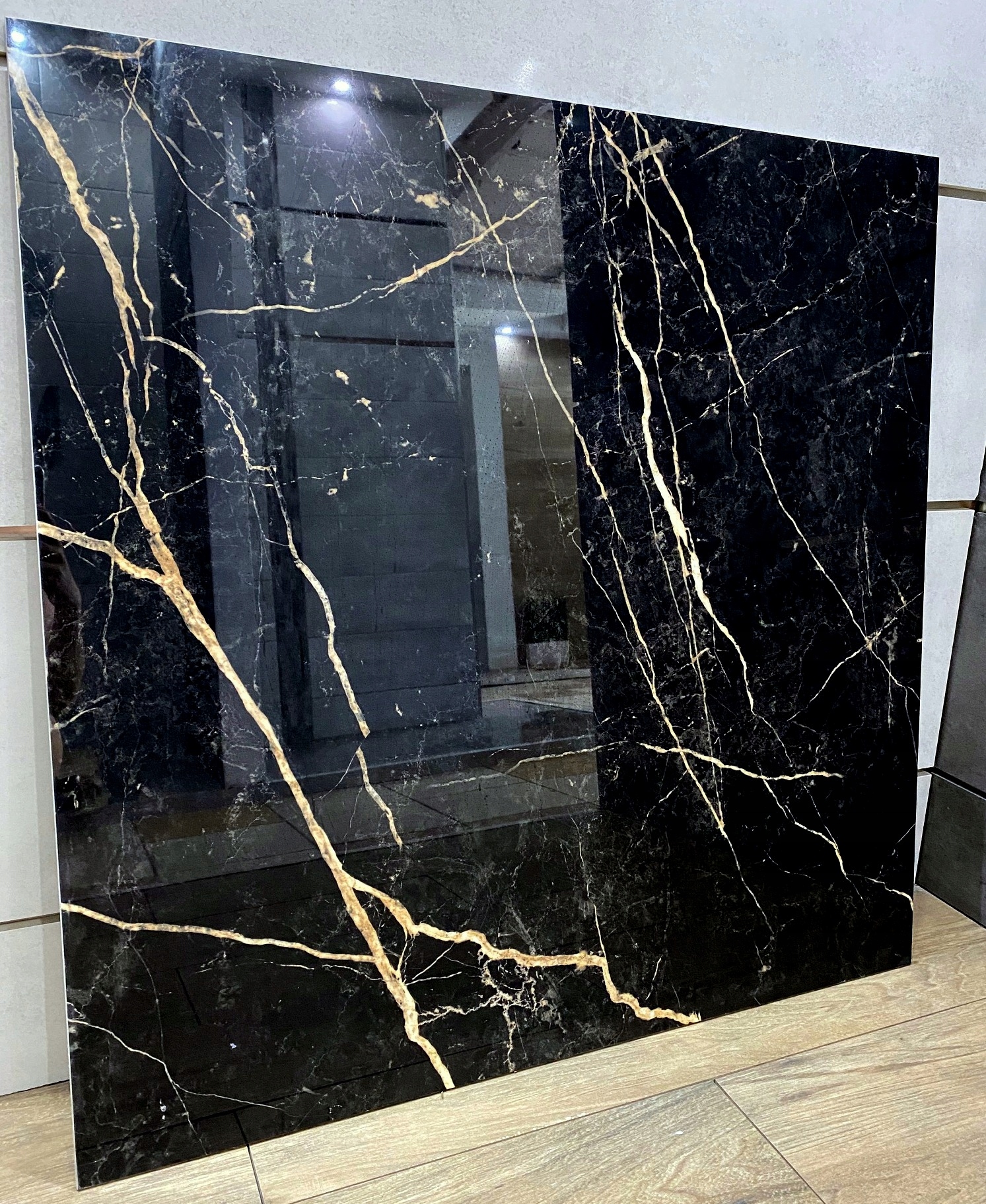 Czarny marmur 80x80 gres MARMUROPODOBNY - POŁYSK