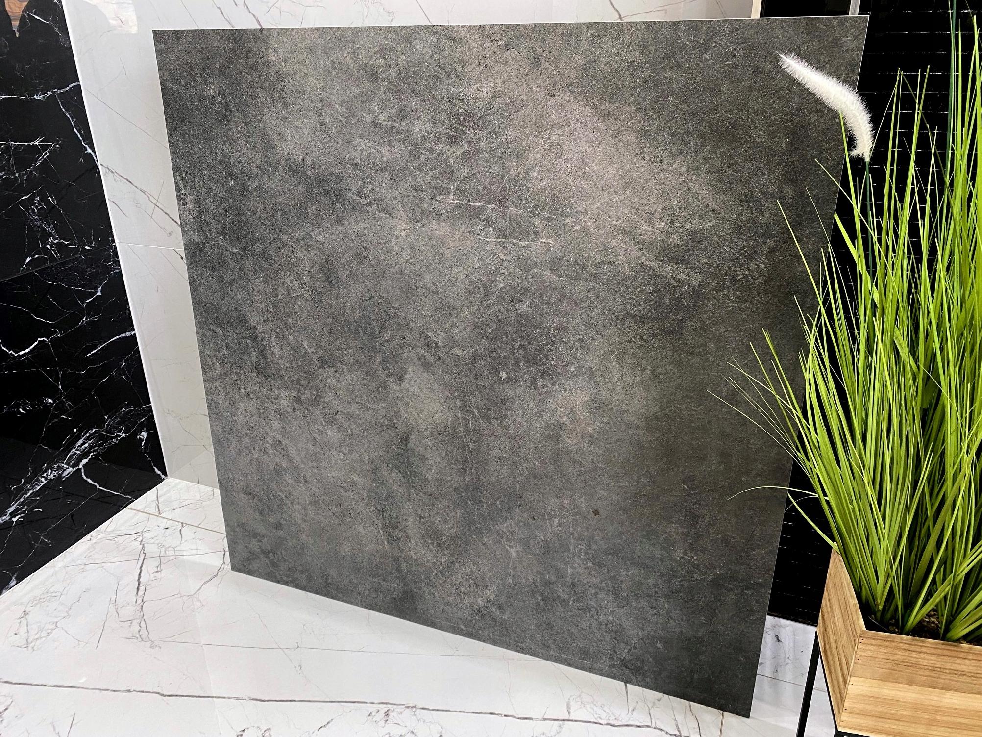 Duże płyty betonopodobne gres 120x120 struktura ANTRACYT STALOWY NAJTANIEJ