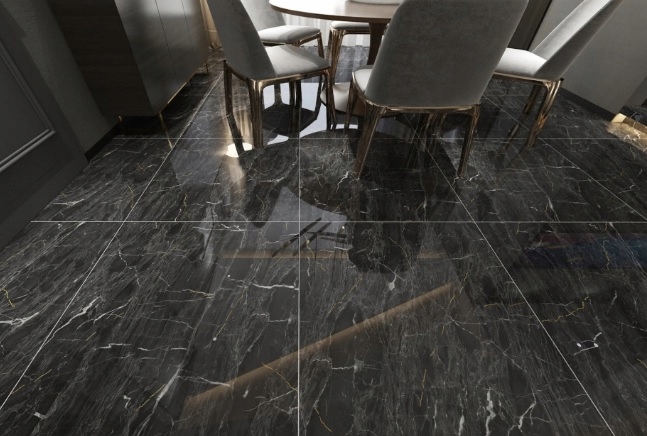CZARNY gres marmuropodobny 80x80 WYSOKI POŁYSK