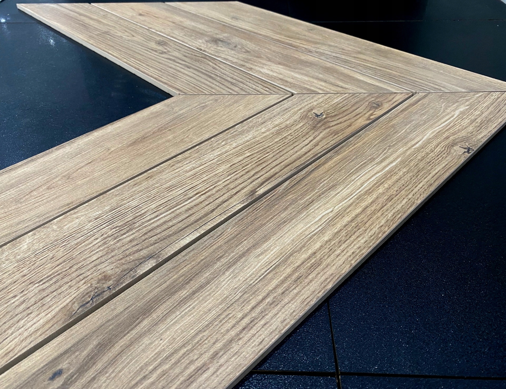 Płytki JODŁA FRANCUSKA drewno DĄB CHEVRON 64x9