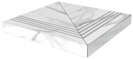 Płytki na schody z kapinosem BIAŁY MARMUR 30x60