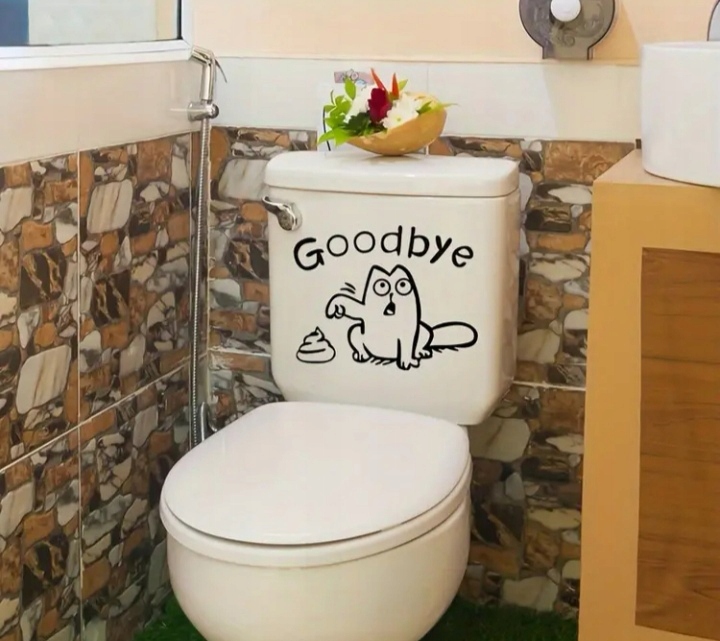 Naklejka Wlepka na Toalete Kibel WC Zarcik Pożegnanie z Klockiem Shit Papa