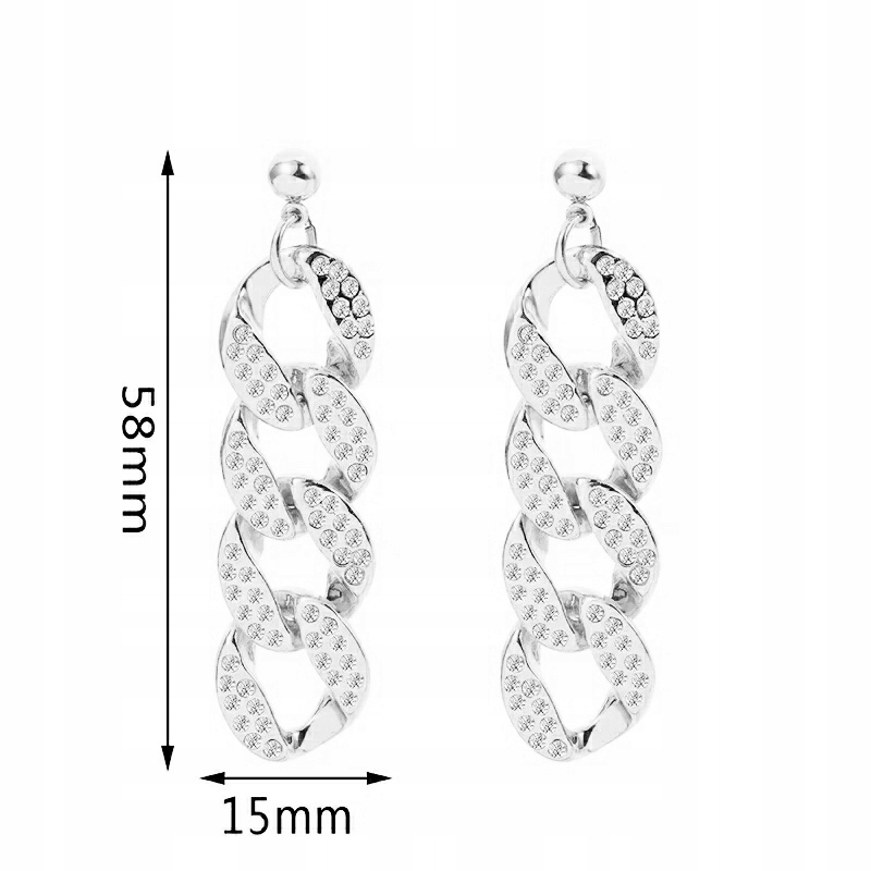 16 0112 Kolczyki Eleganckie przeplatane śliczne ogniwka