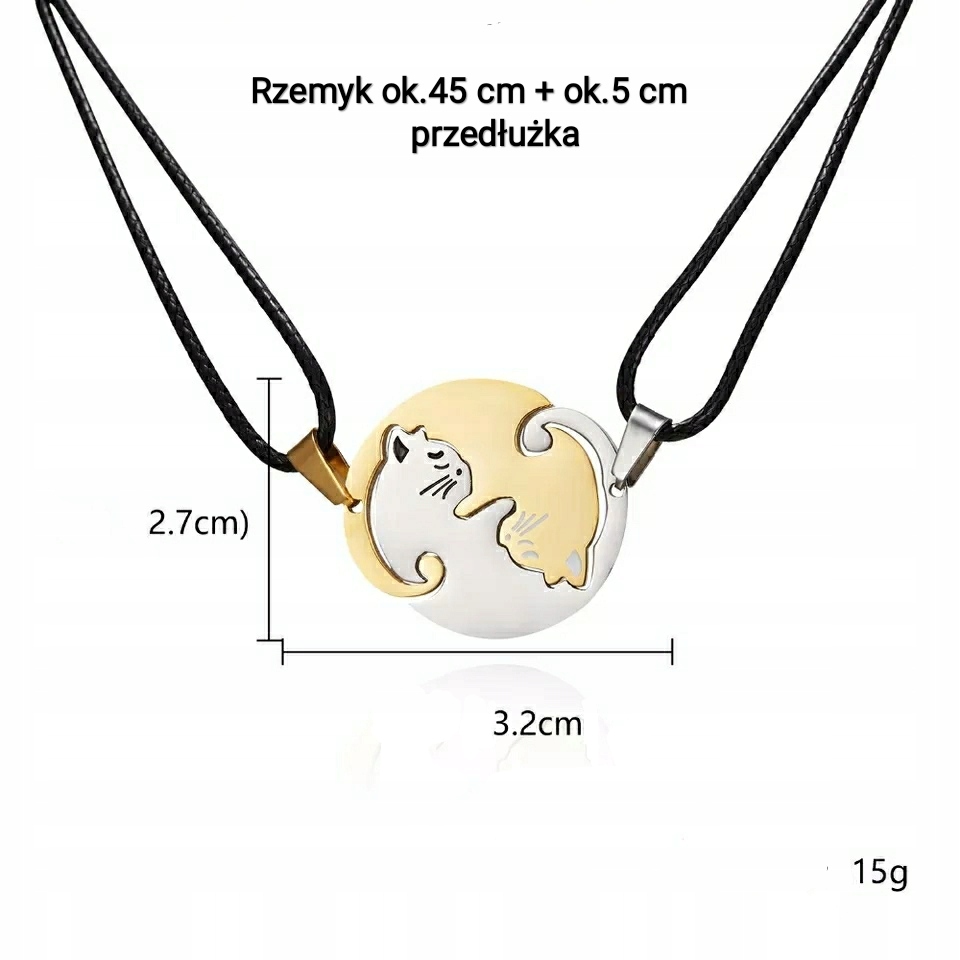 Yin Yang Równowaga Przyjaźn dla Par Przyjaciól Kot