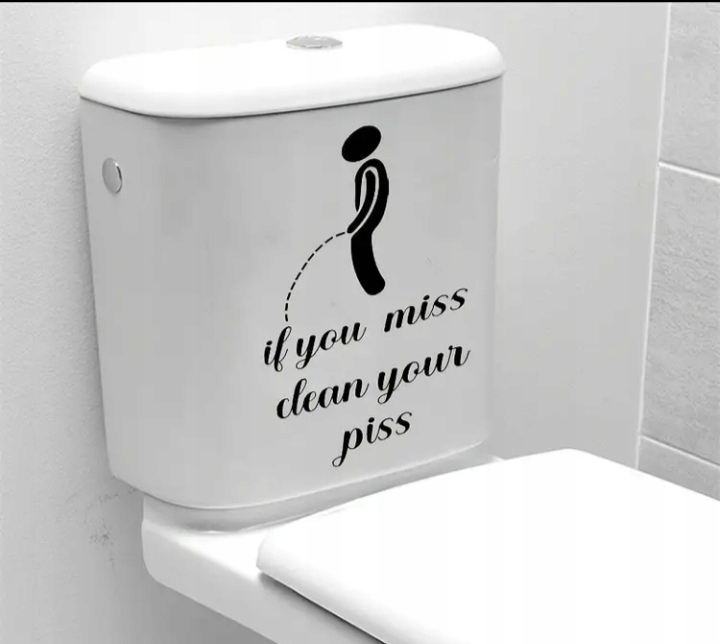 Naklejka na Tron Toaletę Kibel WC If You Miss Clean Your Piss Ostrzeżenie