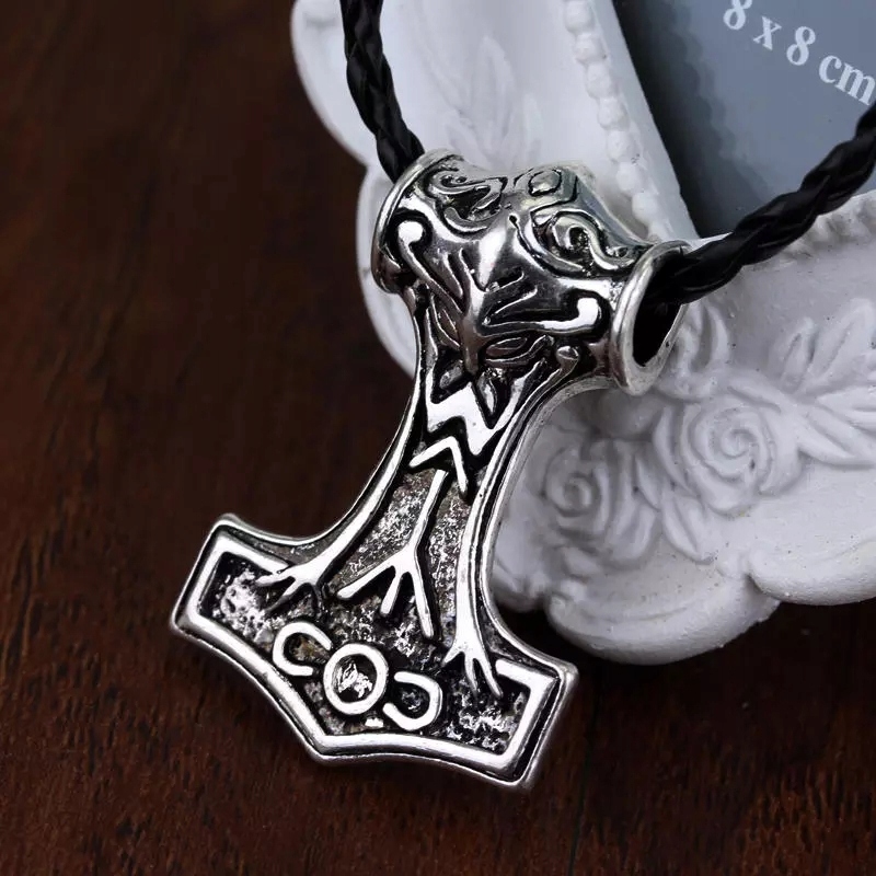 Naszyjnik Totem Amulet Mjolnir Thor Odyn Runy Młot
