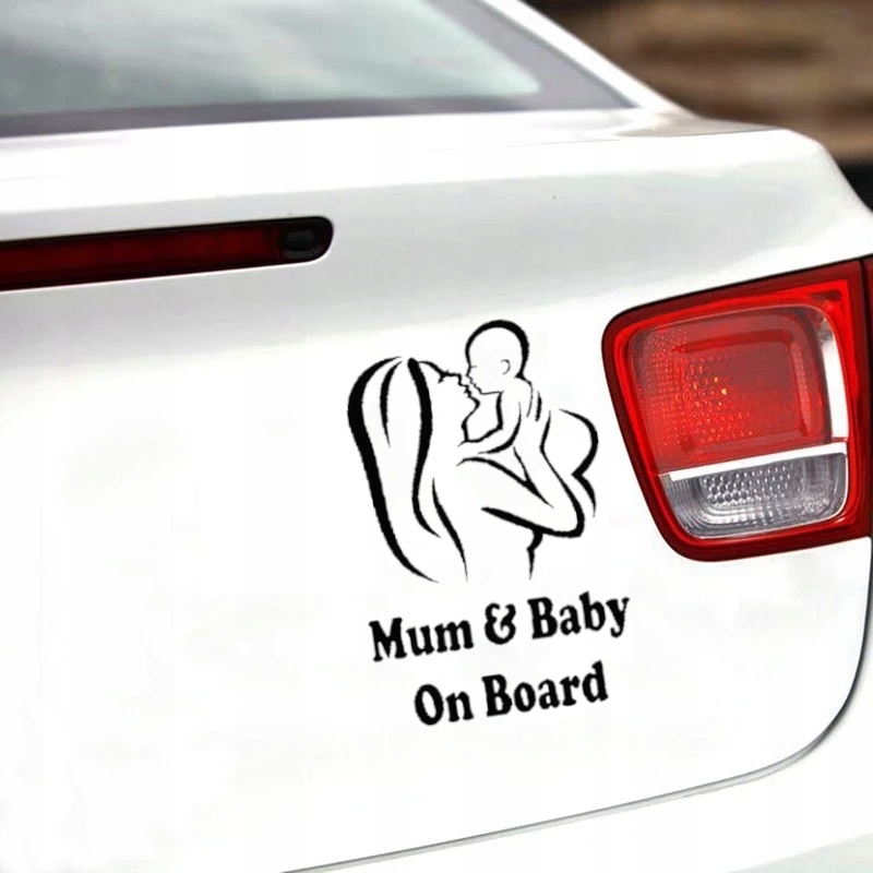 Wlepka Mum & Baby on Board Dziecko w Aucie Hit Mama i Dzieciak w Pojeździe