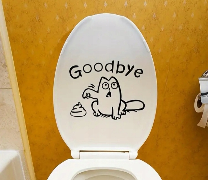 Naklejka Wlepka na Toalete Kibel WC Zarcik Pożegnanie z Klockiem Shit Papa