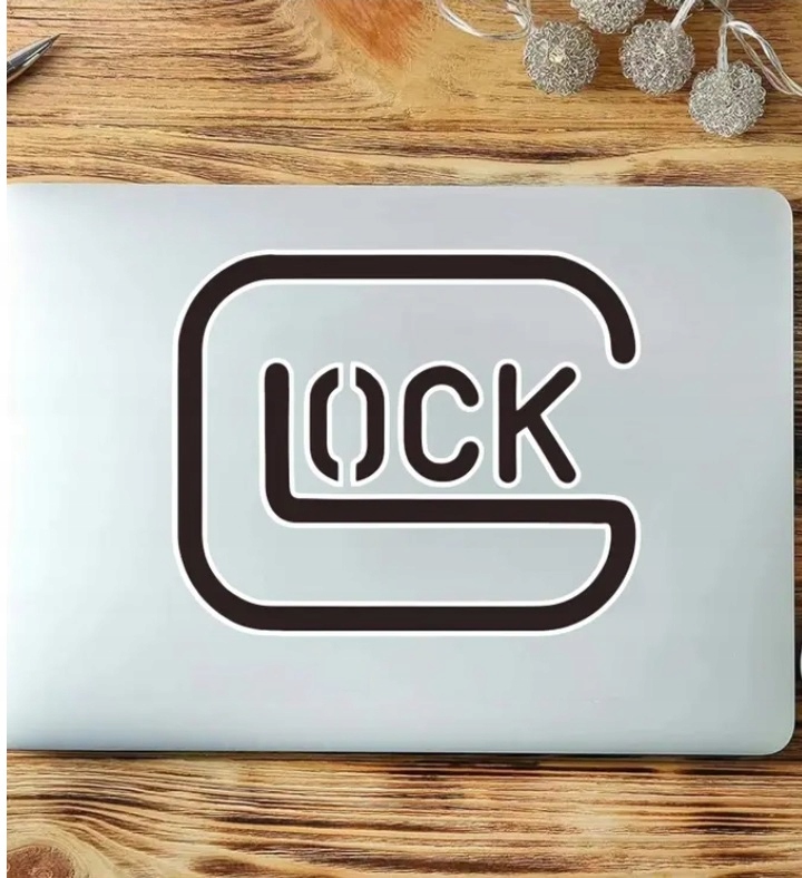 Naklejka Czarna GLOCK na Samochód Auto Motor do Tuning Ozdoba Strzelectwo