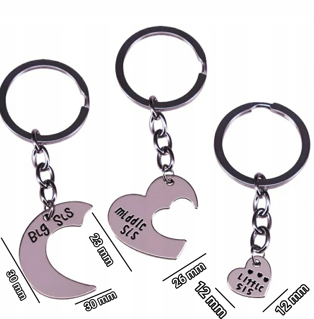 Brelok Trio Sisters Triangle Serce Przyjaciółki