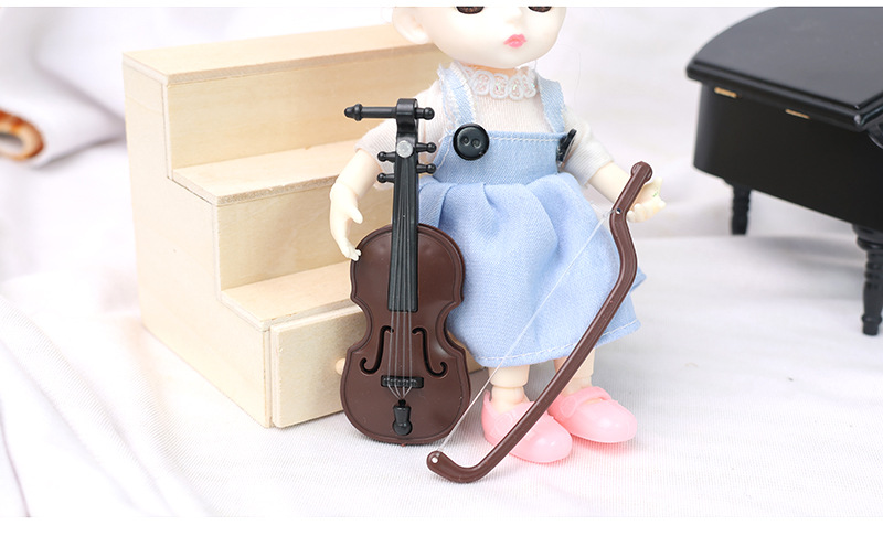 Mini Skrzypce dla Lalki miniaturowy instrument strunowy DOLLHAUSE Kukiełki