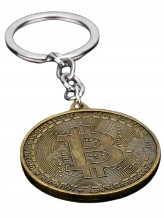 1 2409 Breloczek Moneta Bitcoin Krypto Waluta Brąz Blockchain Mining