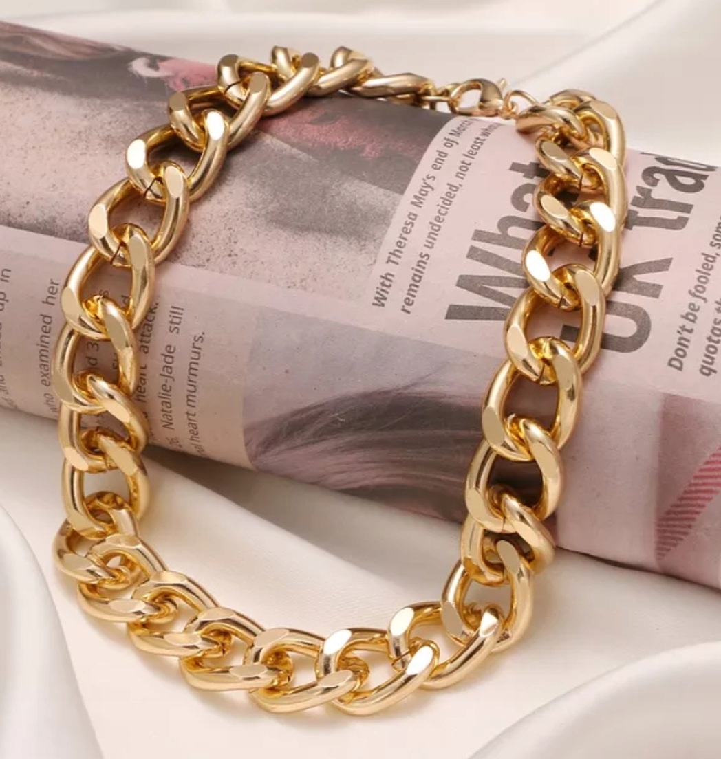 Chocker Czoker Zloty Łańcuszek Celebrytka 40 cm