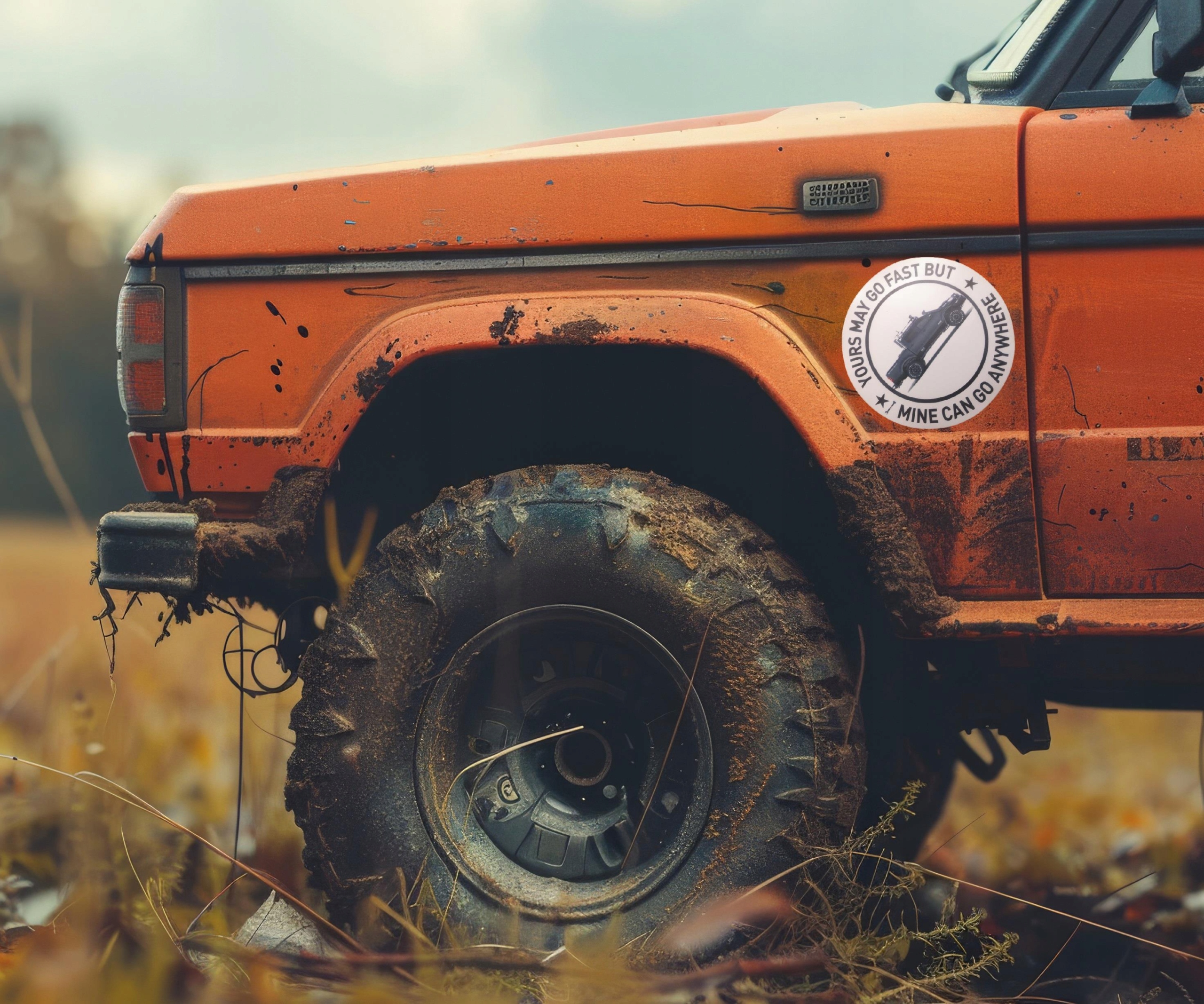 Wlepa You Can Go Fast But I Can Go Anywhere Toyota Hillux Off Road Górski