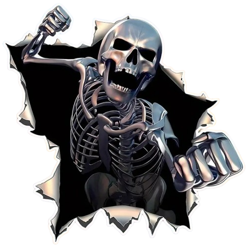 Naklejka Wlepa na Samochód Śmierć Kościotrup Na Auto Masz Problem? Tuning