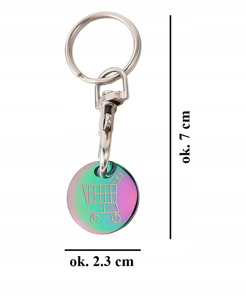 Brelok do kluczy Żeton Sklepowy do wóżka sklepu Moneta breloczek Kameleon