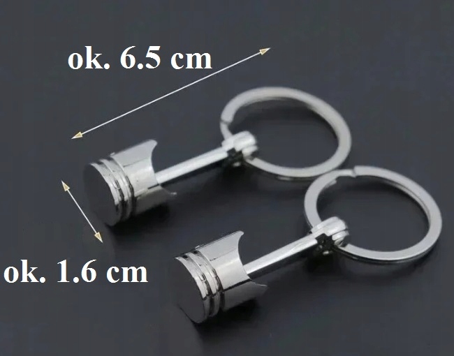 Breloczek Srebrny Tłok Silnikowy Piston Amulet Engine Piston Pipe do Auta