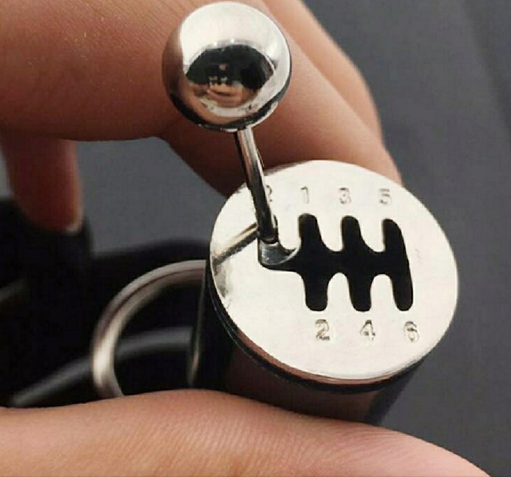 Breloczek do Klucz skrzynia biegów Shift Silver Drag Street Wyścig Samochód