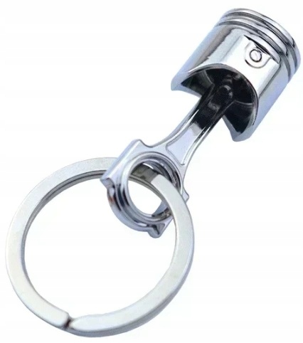 Breloczek Srebrny Tłok Silnikowy Piston Amulet Engine Piston Pipe do Auta