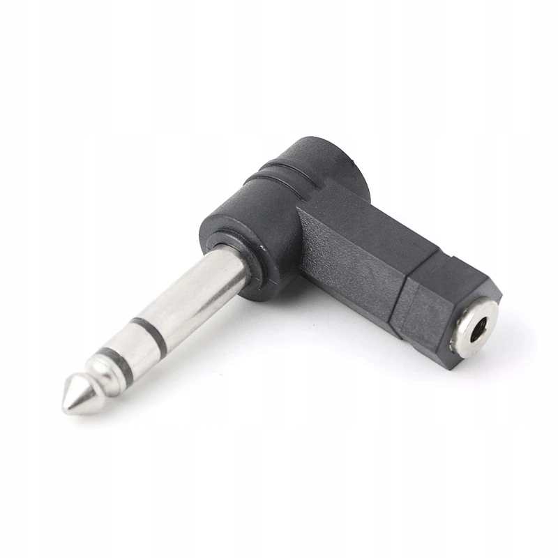 Adapter Kątowy 90 6,35 - 3,5 mm Jack Przejściówka Boczna do HiFi Audio AUX