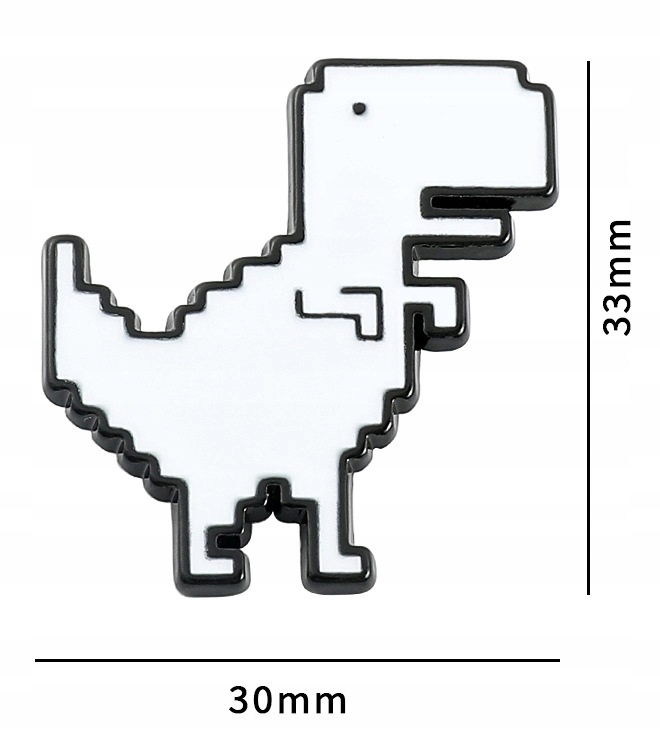 Przypinka Broszka Tyrannosaurus Rex Pixel Retro Dino T - Rex The Game Pin