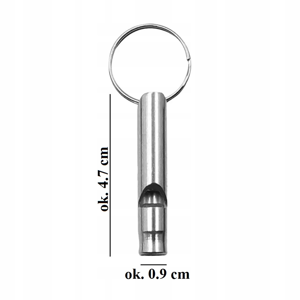 Gwizdek Alarmowy Sygnałowy Niskie Częstotliwości Pisk Odstraszasz Srebrny