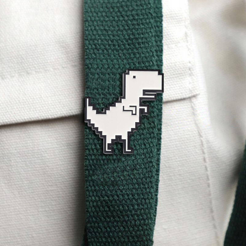 Przypinka Broszka Tyrannosaurus Rex Pixel Retro Dino T - Rex The Game Pin