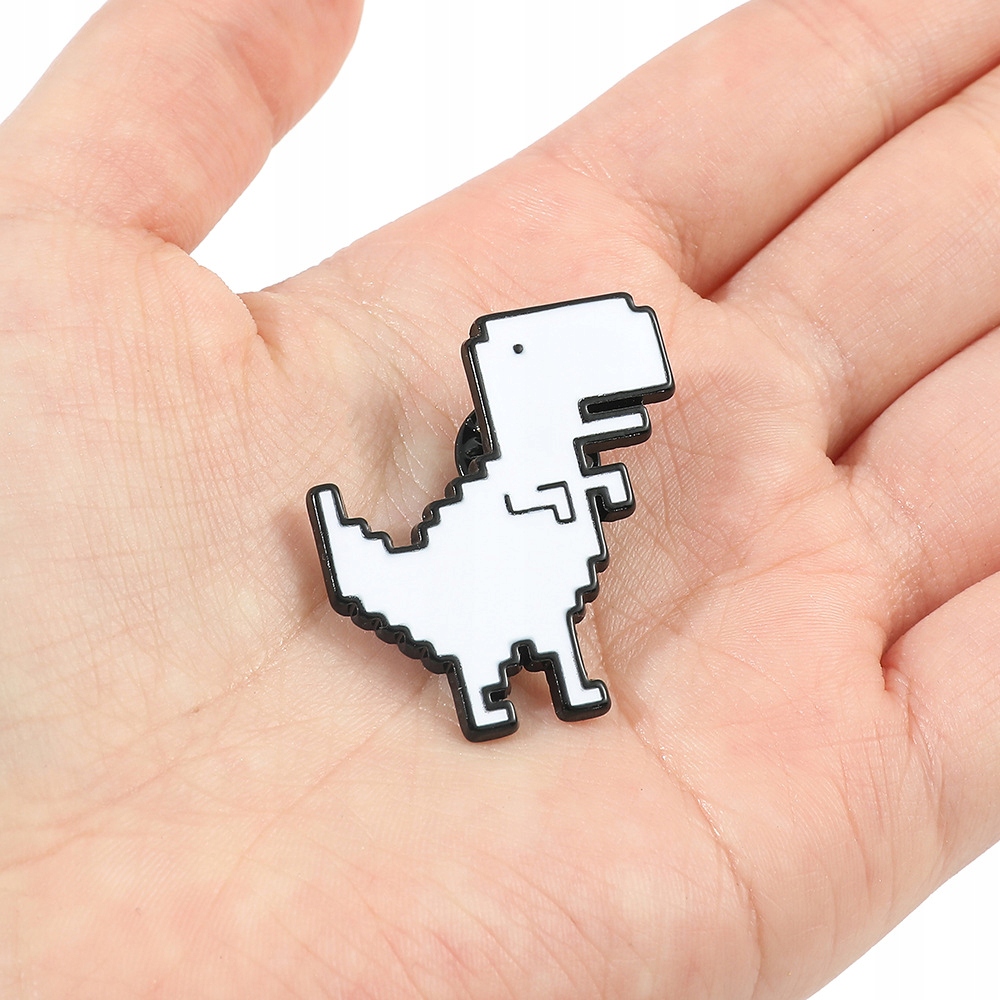 Przypinka Broszka Tyrannosaurus Rex Pixel Retro Dino T - Rex The Game Pin