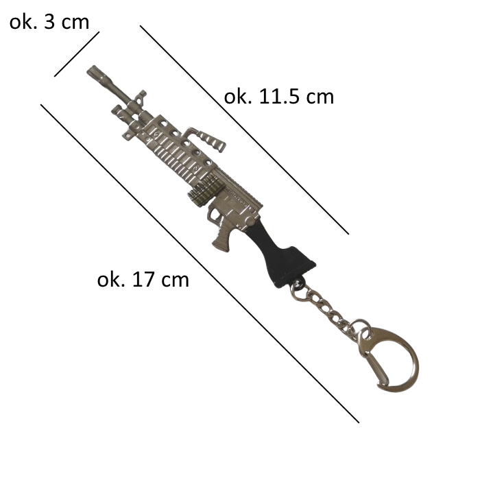 Breloczek Metalowy KARABIN Maszynowy SAW Wojsko Maszynówka Squid Game Guner