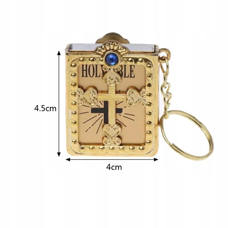 1 2191 Breloczek Pismo Święte Biblia Mini Holy Bible GOLD