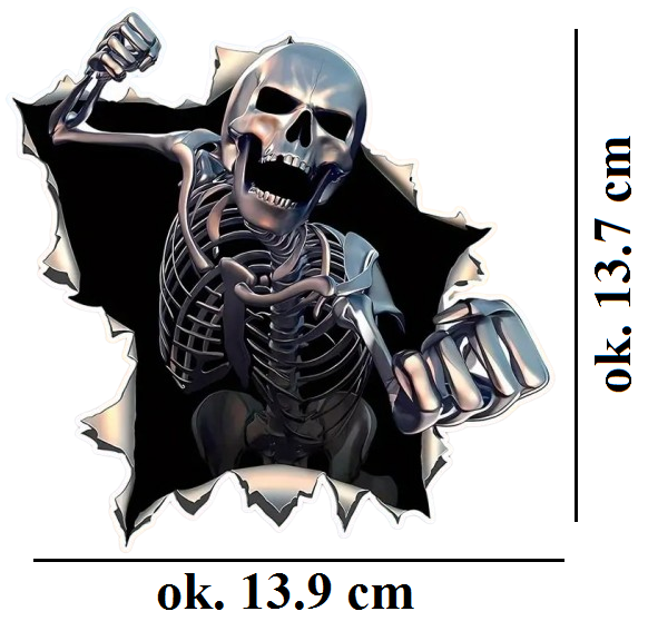 Naklejka Wlepa na Samochód Śmierć Kościotrup Na Auto Masz Problem? Tuning