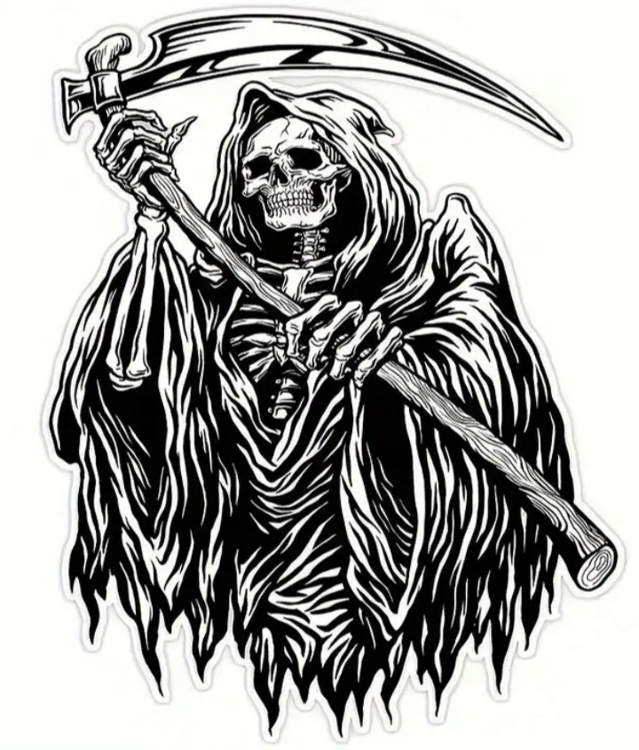 Naklejka Wlepa Reaper Czacha Symbol Kostucha Śmierć Żniwiarz Game Over End