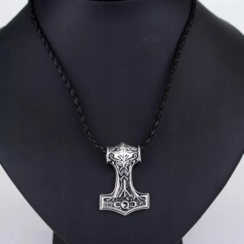 Naszyjnik Totem Amulet Mjolnir Thor Odyn Runy Młot