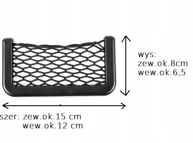 Siatka Organizer Kieszeń Auto Samochód NAKLEJKA 3M