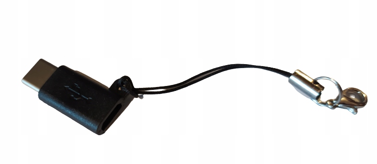 Przejściówka micro usb typ b na usb typ c czarna gadżet do do smartfon 'a