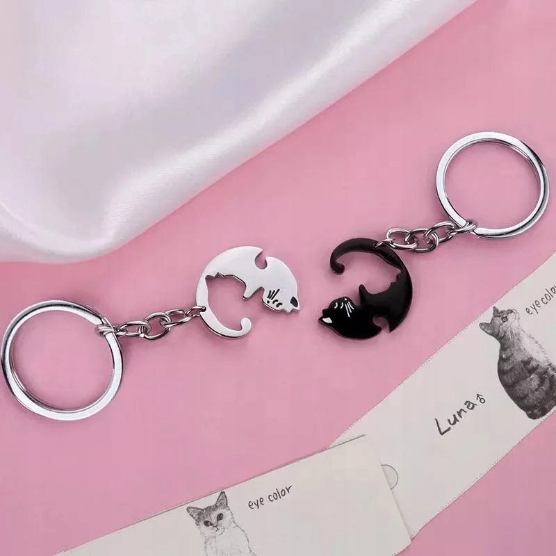 Brelok Yin Yang 2 Koty Miłość Partnerstwo Oddanie 1 Para dla Zakochanych 2x