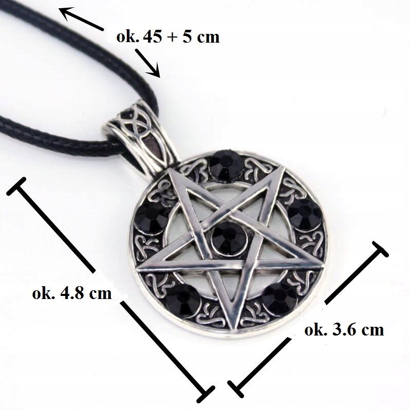 Naszyjnik Pentagram Black Stone Supernatural Nie z Tego Świata Sam Impala