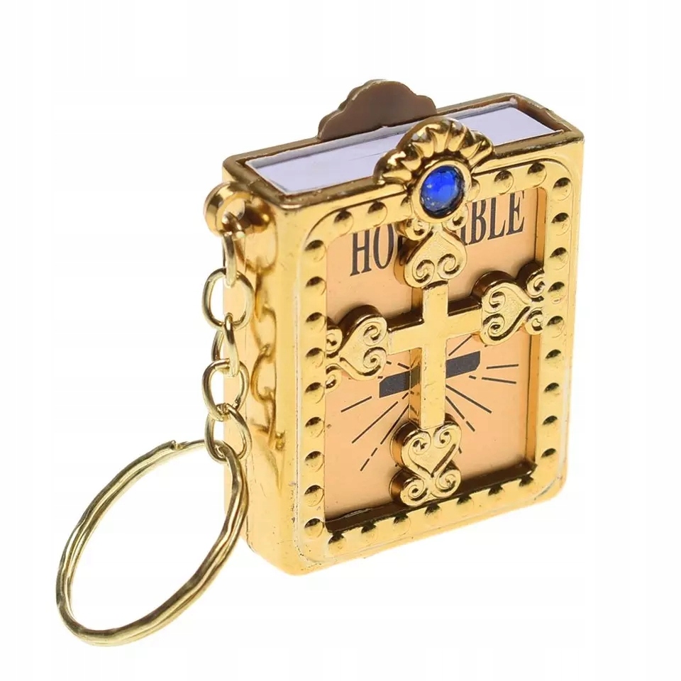 1 2191 Breloczek Pismo Święte Biblia Mini Holy Bible GOLD