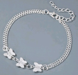 Bransoletka Motylki 3 srebrne BOHO Delikatne Modne