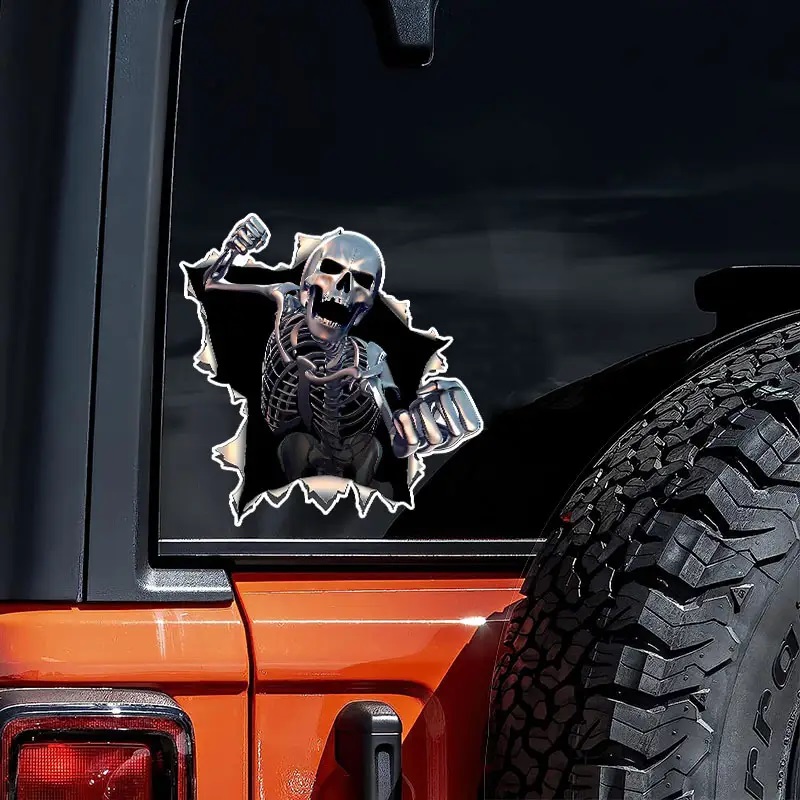 Naklejka Wlepa na Samochód Śmierć Kościotrup Na Auto Masz Problem? Tuning