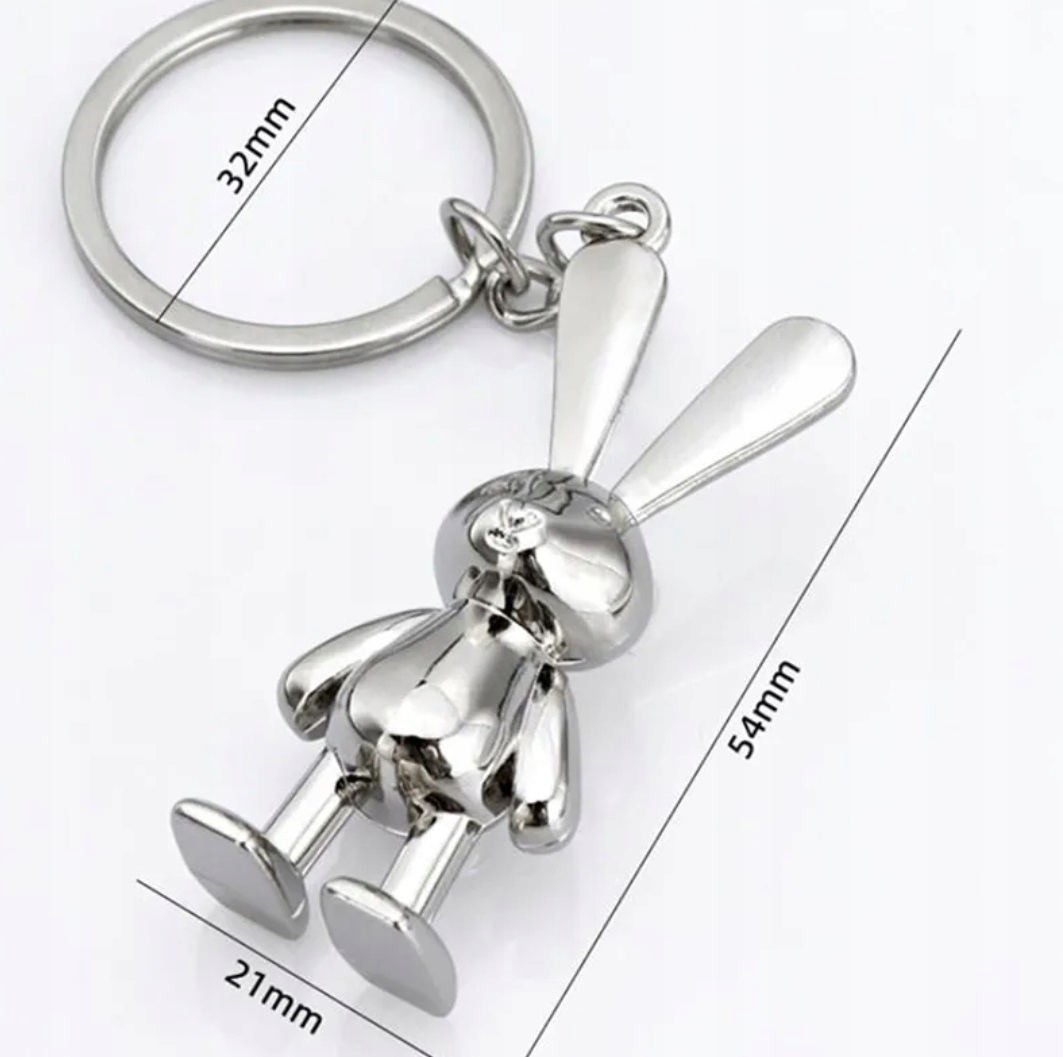 Breloczek Metalowy Piotruś Króliś Królik Zając Rabbit Trusia Truś Króliczek