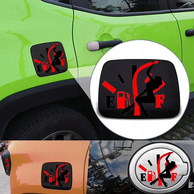 Naklejka Kobitka na Wlew Paliwa Niski Poziom Wachy No Empty Laska