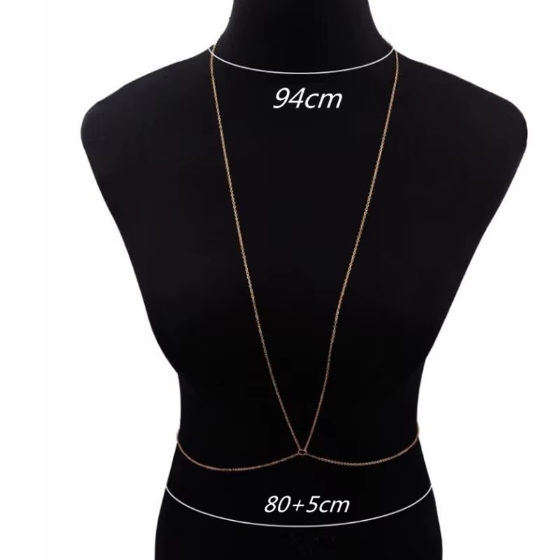 Biżuteria Łańcuszek BOHO do Stroju Kąpielowego Bikini dla Gwiazd Modny Gold