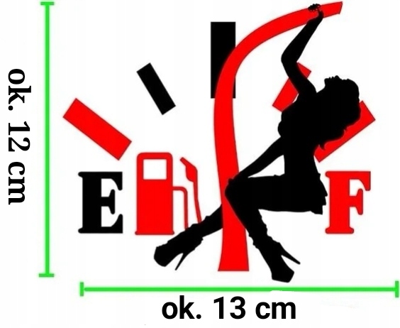 Naklejka Kobitka na Wlew Paliwa Niski Poziom Wachy No Empty Laska