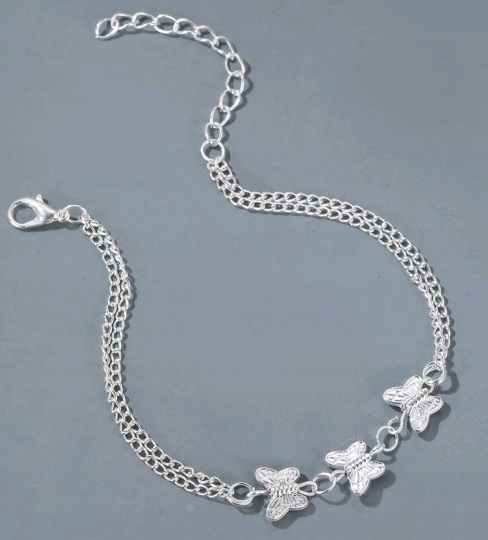 Bransoletka Motylki 3 srebrne BOHO Delikatne Modne