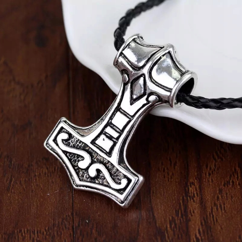 Naszyjnik Totem Amulet Mjolnir Thor Odyn Runy Młot