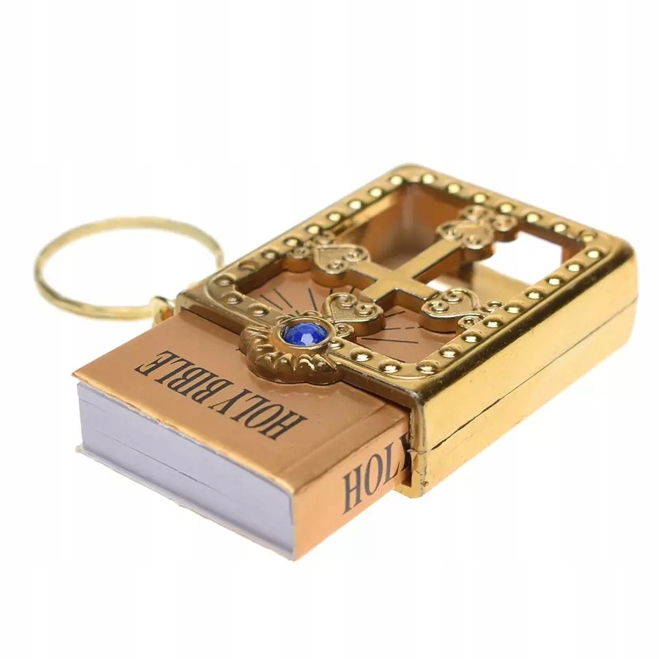 1 2191 Breloczek Pismo Święte Biblia Mini Holy Bible GOLD