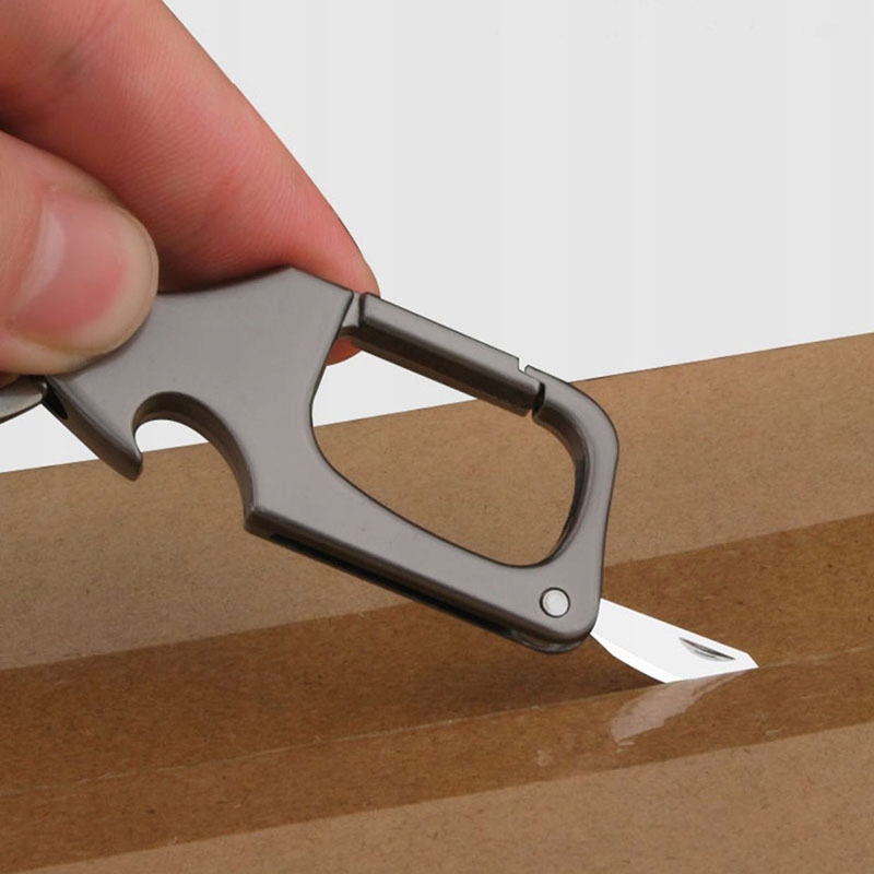 Karabińczyk do kluczy Breloczek Mini Nożyk EDC Otwieracz do butelek 2 kółka